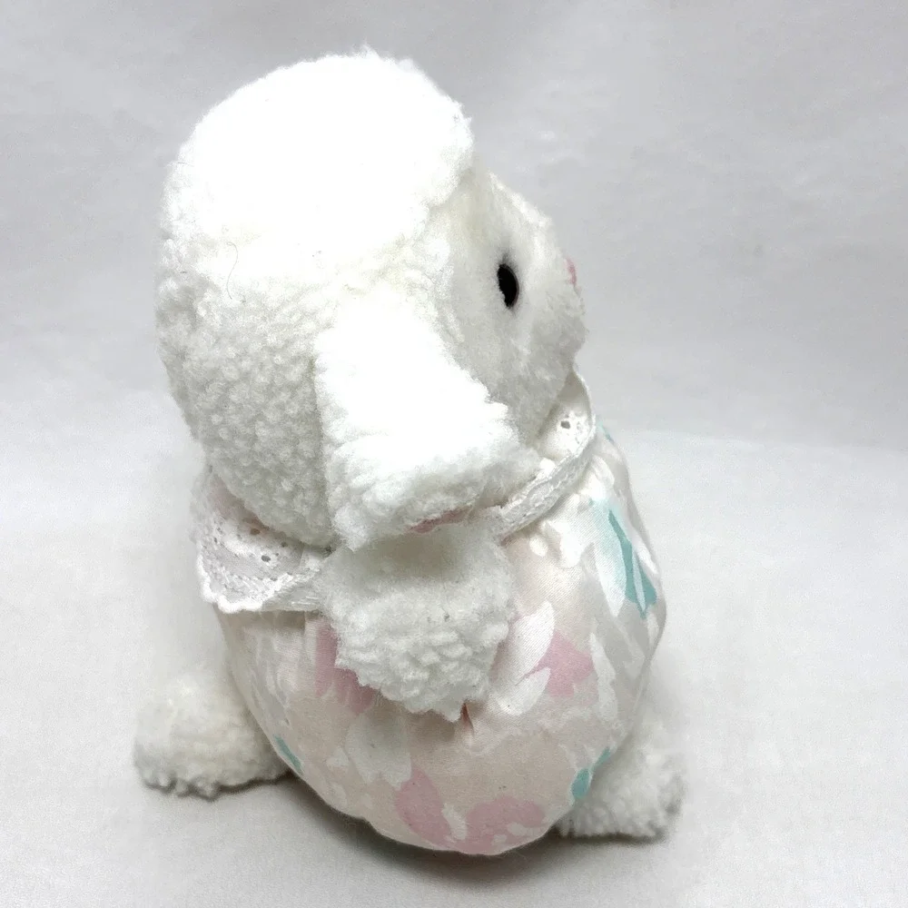 Russ Berrie White Lamb Sheep Flower Pastel Beanbag Pink Purple 6